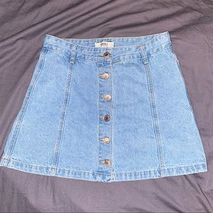 Forever 21 Light Blue Denim Button Up Skirt